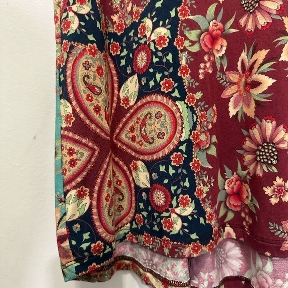 Johnny Was Thena Box Pleat Swing Tee Multi Color Size L - Picture 12 of 13